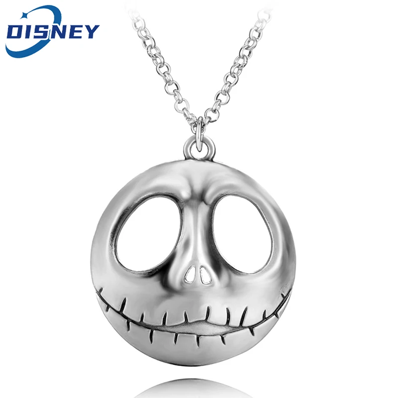 Disney The Nightmare Before Christmas Skull Pendant Necklace Halloween Accessories Sally And Jack Skellington Necklace for Women