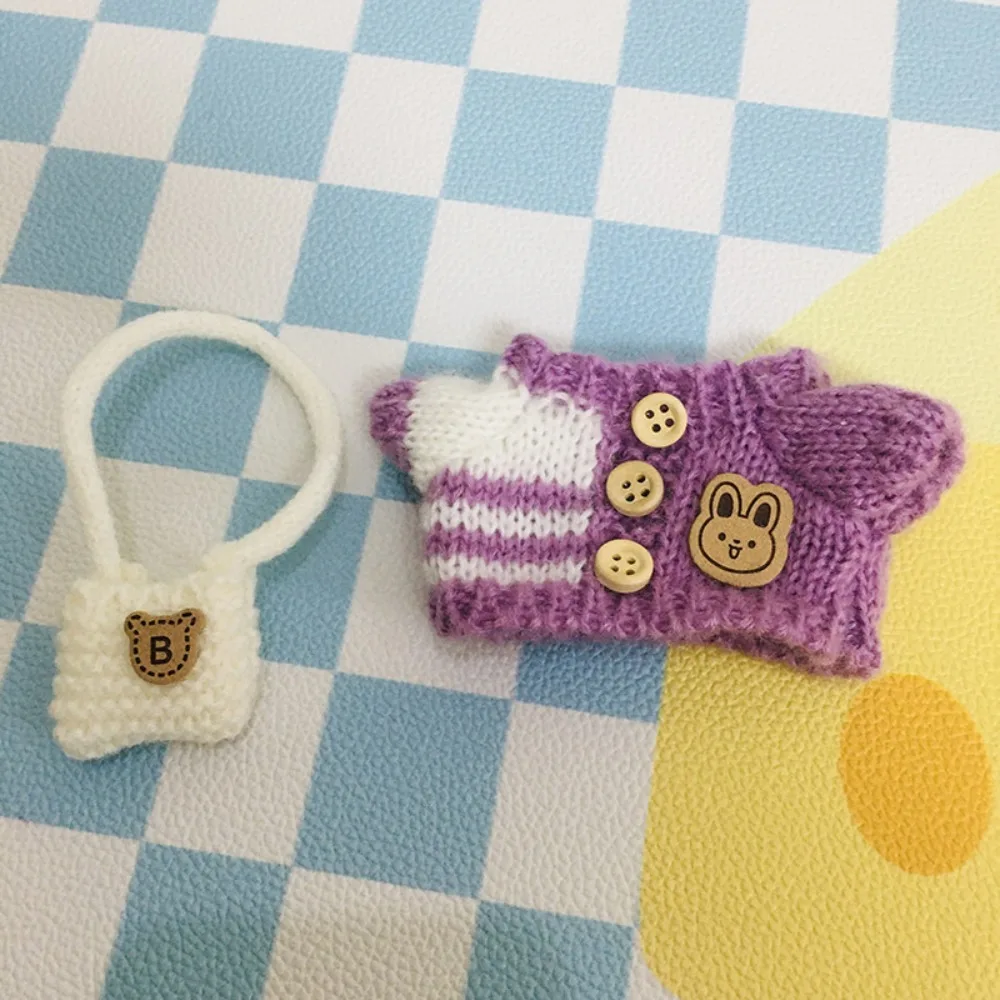 

For 17CM Labubu baby clothes cute top sweater outfit doll color sweater autumn winter for labubu clothing