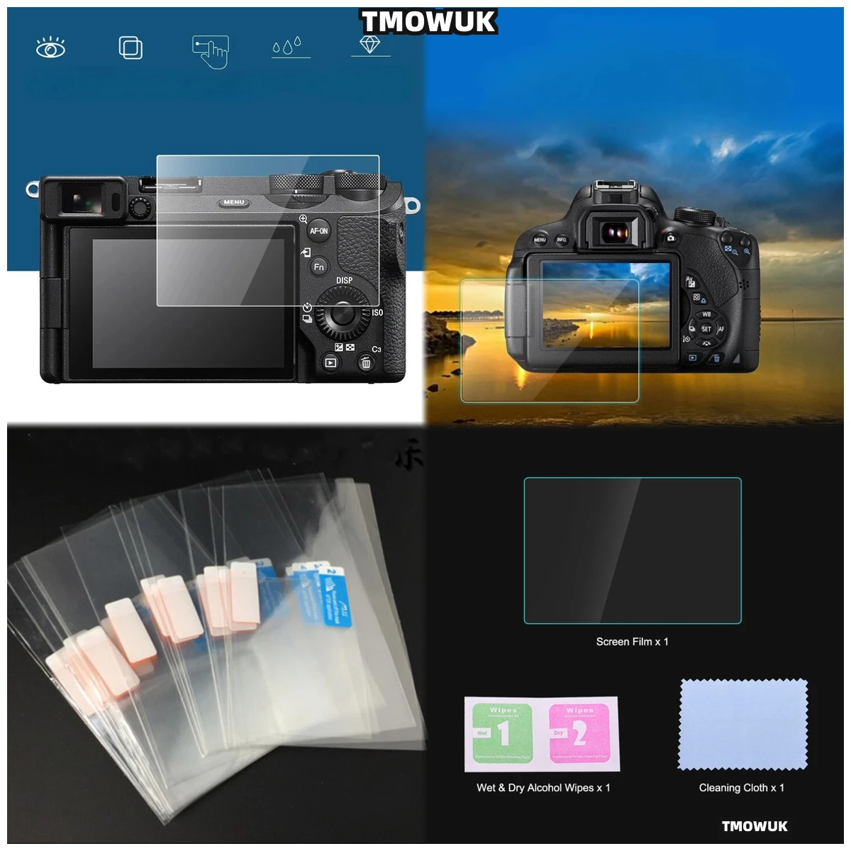 

Tempered Glass Screen Protector Film For Sony A6700 A6400 A6300 A6000 A5000 LCD Display