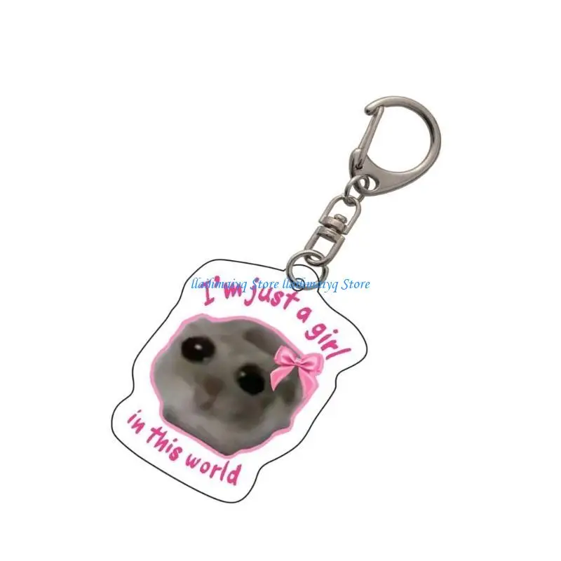

573B Colorful Hamster Keychain Bag Ornaments Hamster Keyrings Acrylic Texture