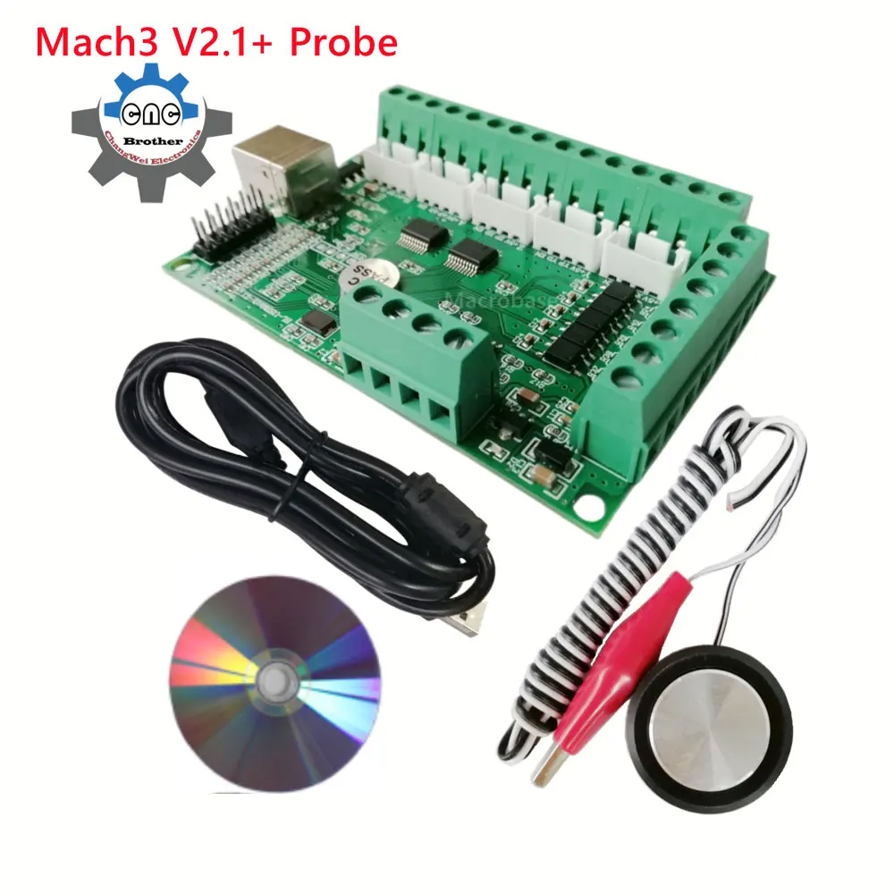 Mach3 Interface Board CNC 5 Axis Breakout Card Control Plate Z Probe Setter CNC Cutting Carving Engraving Milling Controller