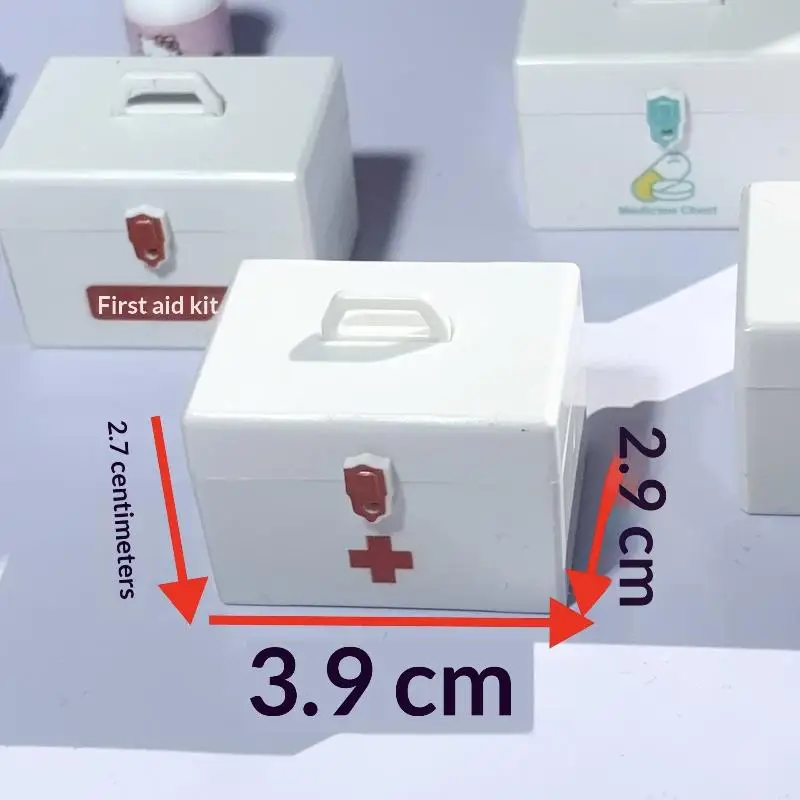 1/12 دمية مصغرة محاكاة صندوق دواء حالات الطوارئ نموذج اللعب دمية غرفة المعيشة الديكور المشهد الصغير حلية
