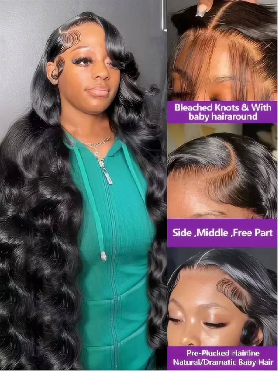 250 密度 30 40 インチ実体波 13 × 4 1​​3 × 6 HD レースフロント人毛ウィッグ女性のための 5 × 5 レースフロント事前摘み取られた人毛