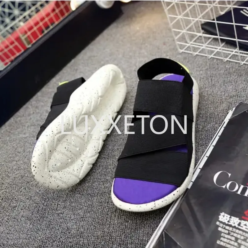 2024 Summer Couple Sandals Men\'s Sports Student Leisure British Beach Roman Soft Sole Lightweight Breathable Sandals Slippers