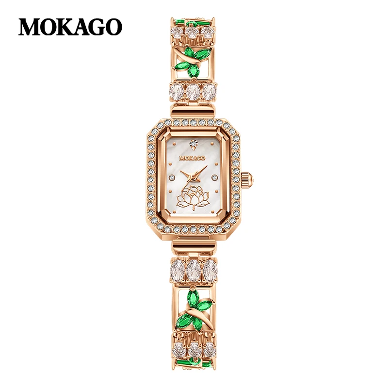 

MOKAGO 8144, модные брендовые женские кварцевые часы с маленьким циферблатом, водонепроницаемый браслет, роскошные элегантные часы для женщин, reloj mujer