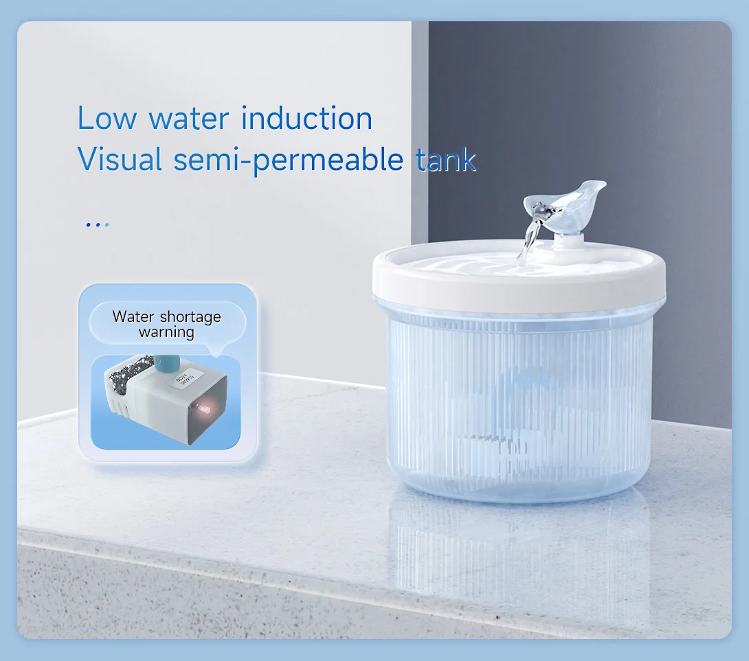 Automatic 2.5L Large Capacity Cats Water Dispenser Customized Color Smart Pet Water Fountain With Ultra Quiet Pump and Filter