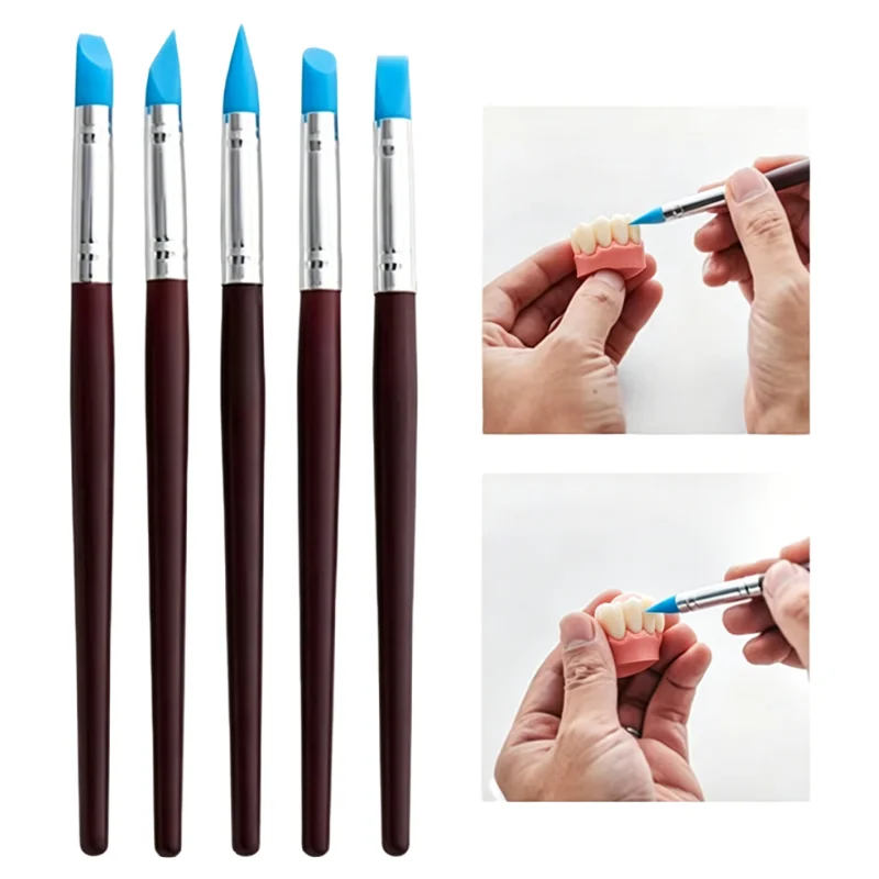 10pcs/set Dental Resin Silicone Shaping Pen Teeth Sculpting Drawing Tool Modeling Dotting Tool for Pottery Nail Art Ceramics