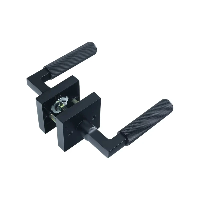 

Factory Best Square Lever Commercial Channel Door Handle Knurled Inner Door Handle Black