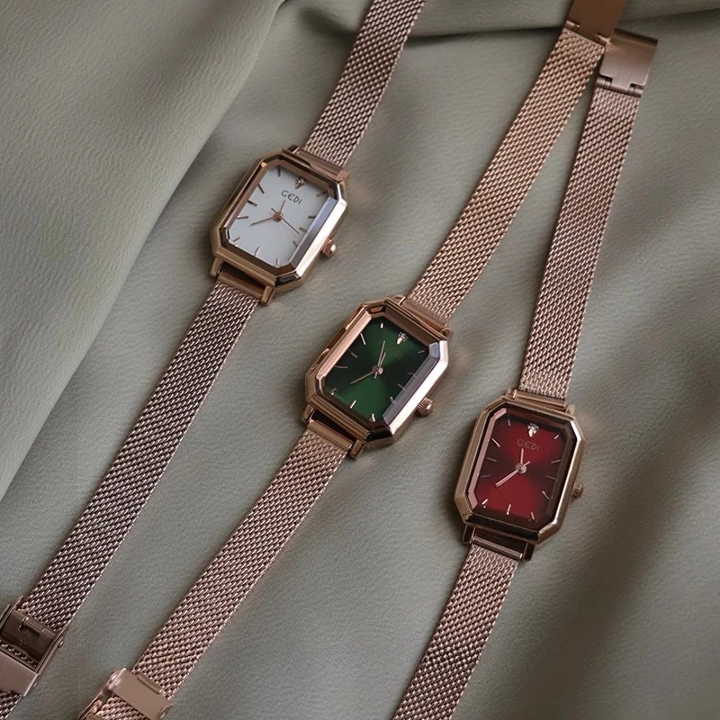 New Vintage Classic Ladies Watch Stainless Steel Strap Rectangular Dial Women Quartz Wristwatch Dropshipping Reloj De Mujer