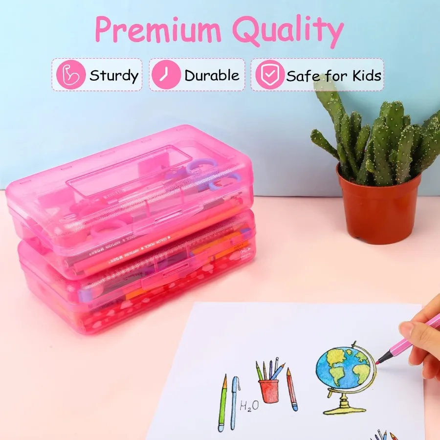 1 упаковка, прозрачная коробка для овощей с наклейкой, большая пластиковая коробка для карандашей с густой крышкой, штабелируемая коробка для хранения, маркер для рукоделия или