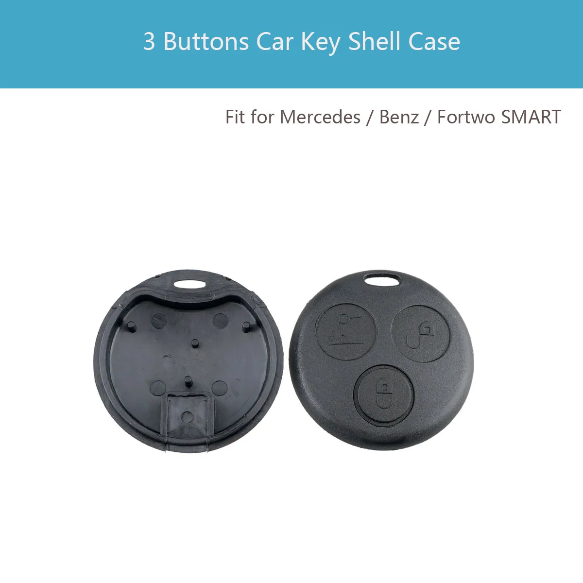 

3 Buttons Car Key Shell Fob Uncut Blank Blade Remote Key Case Cover Fit for Mercedes-Benz Smart Fortwo 450 451 2007-2013