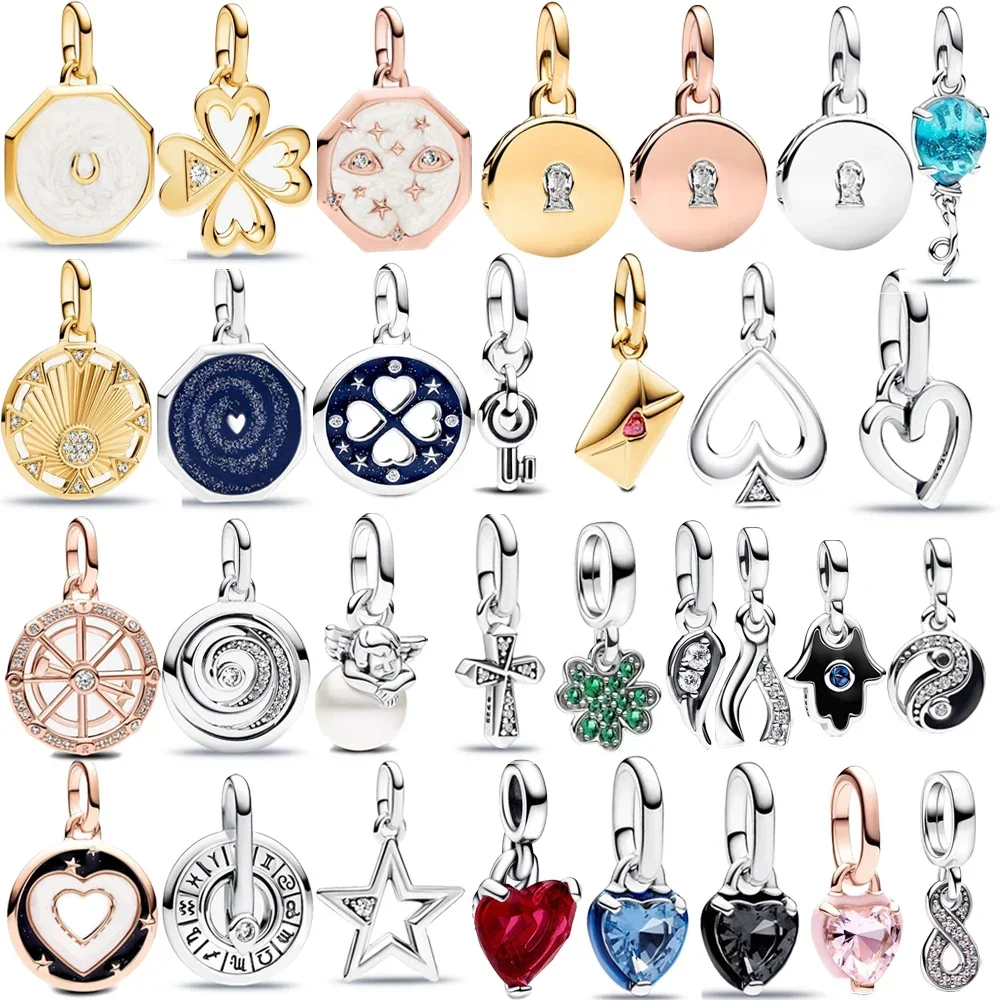 2024 Collection of Valentine\'s Day Gift Brand ME Wire Heart Medallion Dangle Charm Fit Women\'s Original Bracelets and Ne