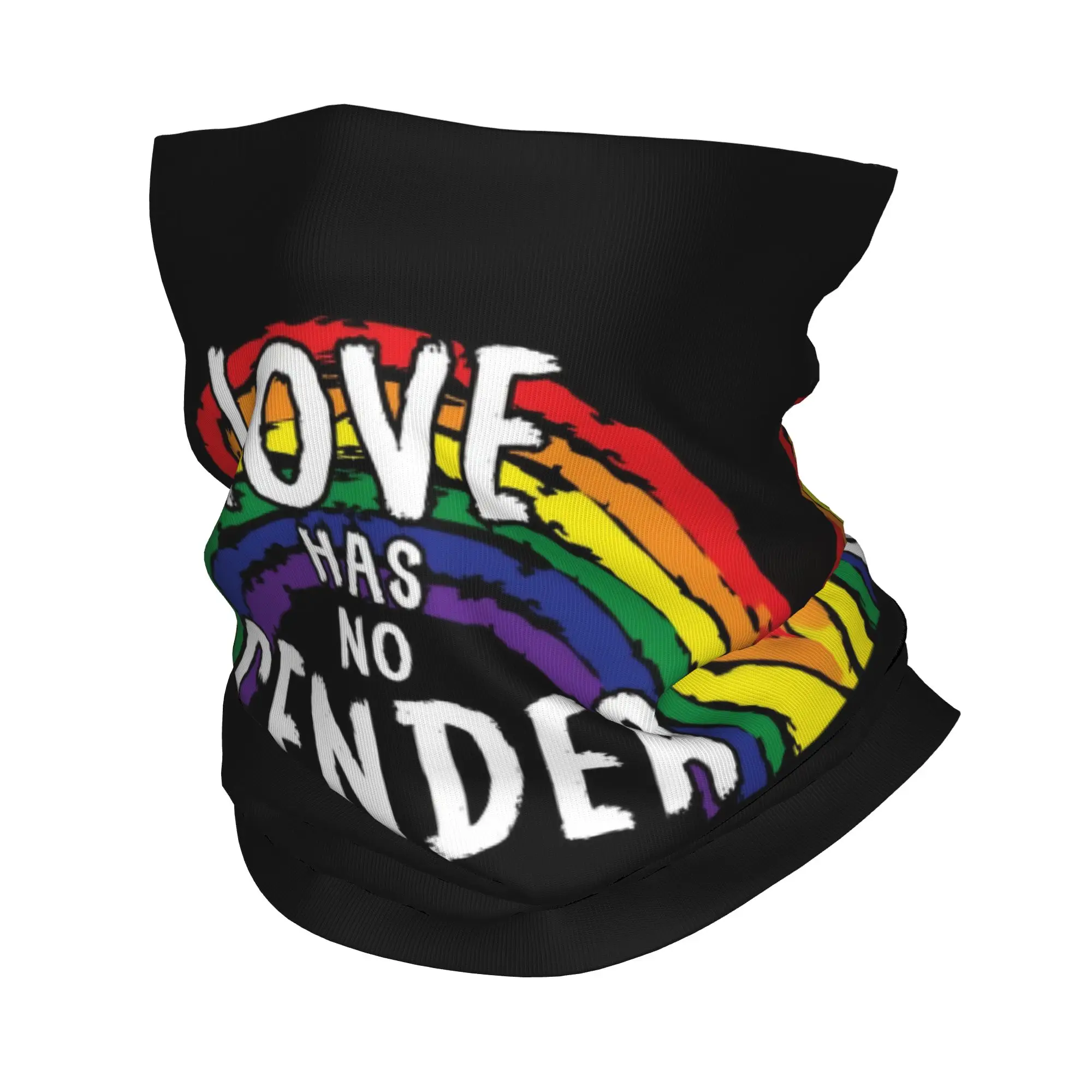 

Love Has No Gender Bandana Neck Cover Printed LGBT Pride Rainbow Wrap Scarf Multi-use Face Mask Fishing Unisex Adult All Season