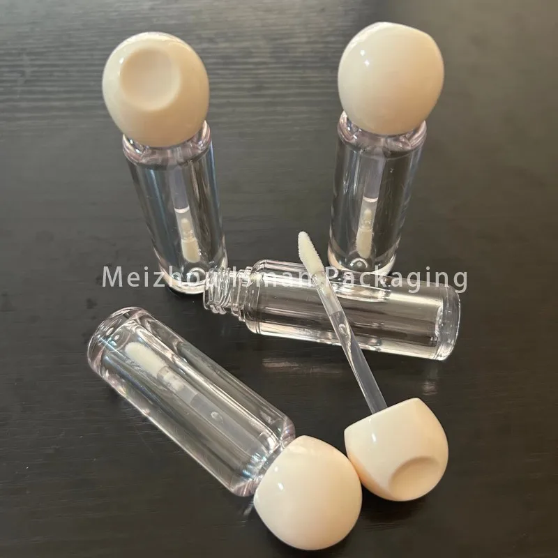 

50Pcs 3ml Cute Ball Shape Design Lipstick Packaging Lip Gloss Tubes Clear Lip Oil Tube Empty Lipgloss Tube With Brush Applicator