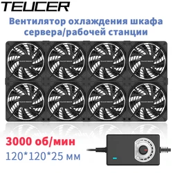 TEUCER 220V 3000RPM Computer Server Workstation Cabinet Cooling Fan High Air Volume Case Fan Kit