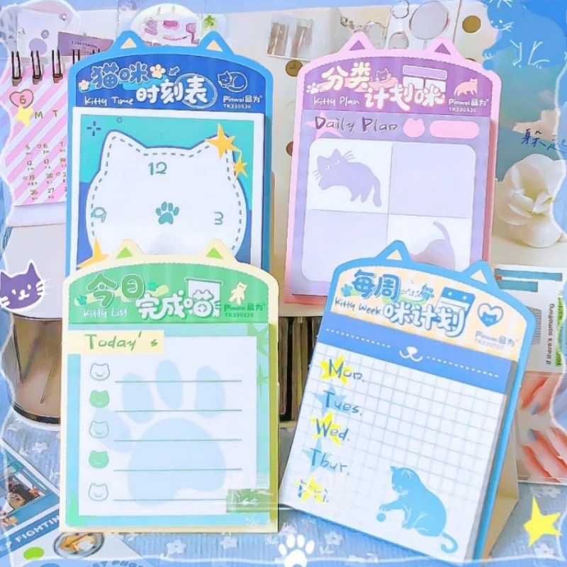 24pcs/lot Kawaii Cat Memo Pad Cute N Times Stationery Label Notepad Bookmark Post School Supplies