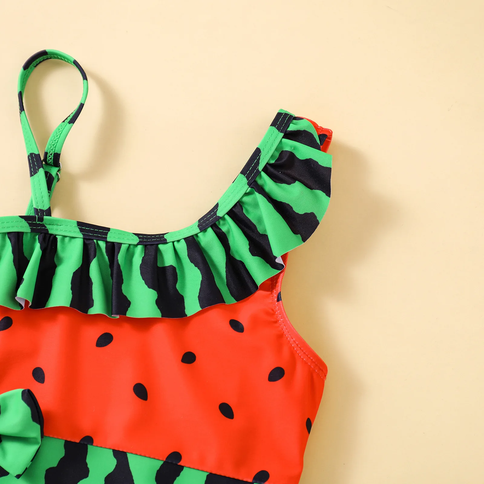 Watermelon Girls Swimsuit One Shoulder Halter One-piece Swimsuit Baby Beach Beach Spa Swimsuit