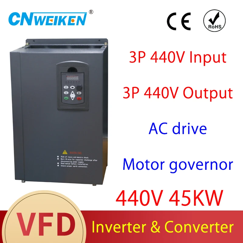 VFD Inverter VFD 37KW-55KW Frequency Inverter 3P 440V input/output Frequency Converter Variable Frequency Drive