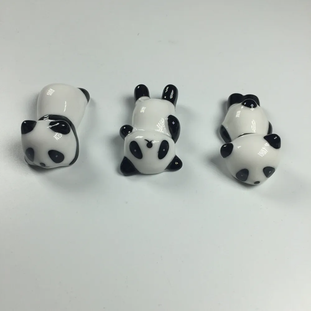 3PCS a set Kitchen Ceramic chopsticks Holder Rest Chinese Panda