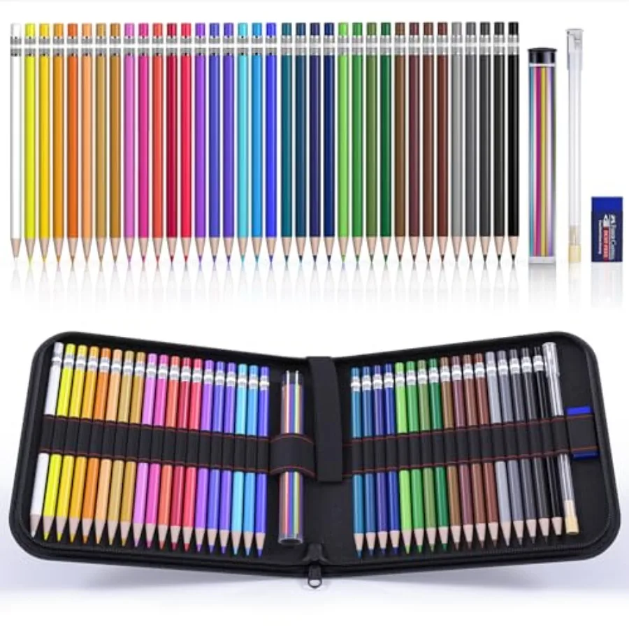 

Mechanical Colored Pencils, Erasable Mechanical Pencils with Sharpener and Bag, Aesthetic Drafting Tools Ideal for Both Beginne
