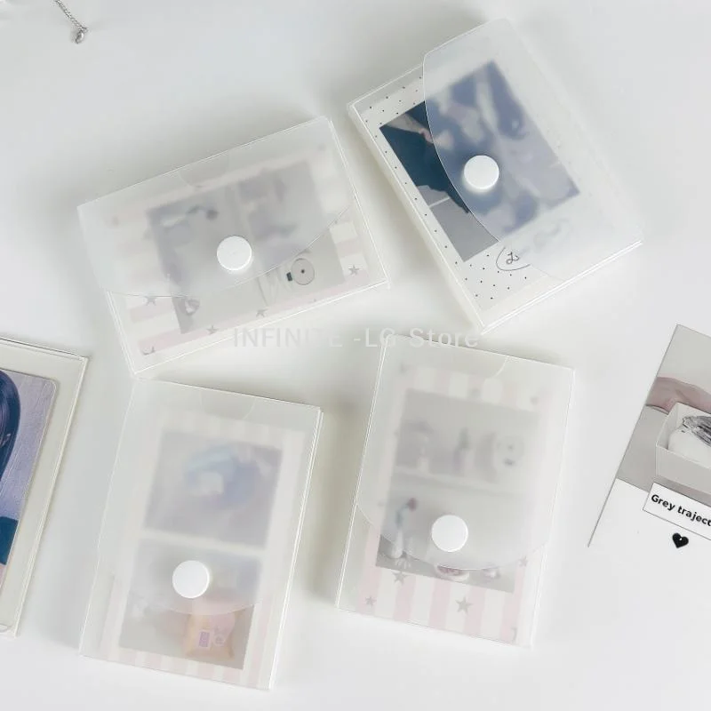 1pc Frosted Desktop Storage Box Clear Dustproof For Cards Stickers Office OrganizerINFINITE -LG