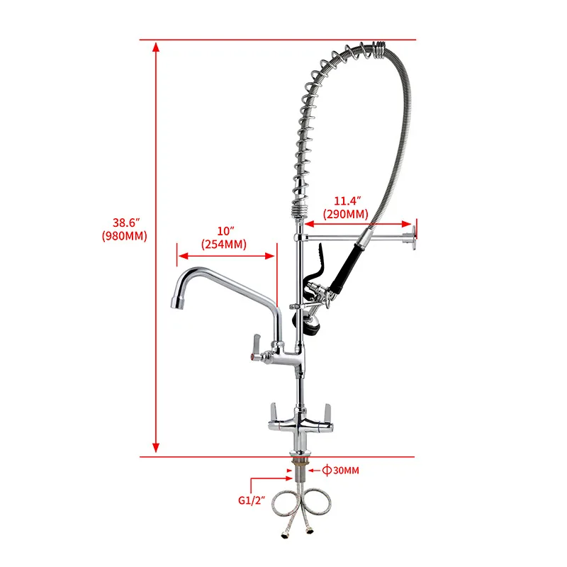 Modern Classic All-Copper Kitchen Faucet Set High-Pressure Hot Cold Rinse Industrial Design Single-Hole Shower Faucet for Home