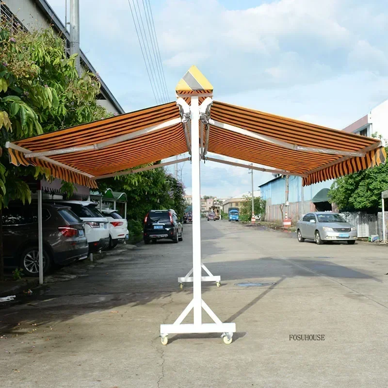 Double Opening Electric Awning Outdoor Gazebos Hand-cranked Balcony Courtyard Retractable Tent Outdoor Terrace Rainproof Awnings