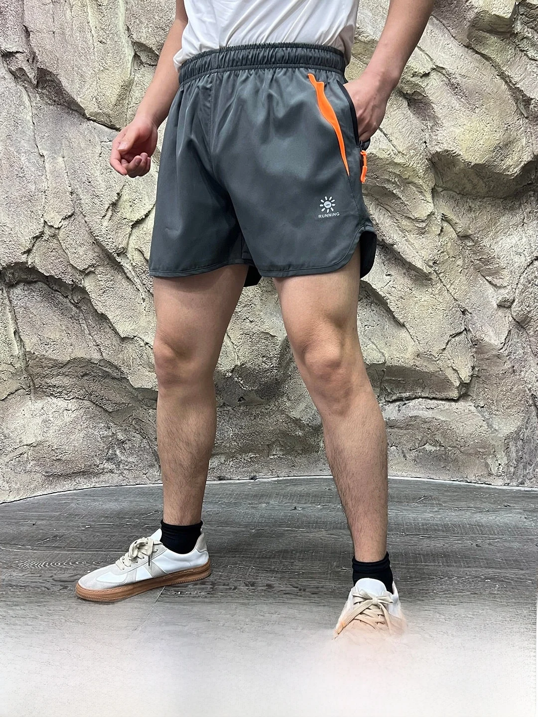 Outdoor Reflective Design 3D Color Block Summer Men's Running Functional Shorts Trendy Sportswear Polyester Fiber 100%