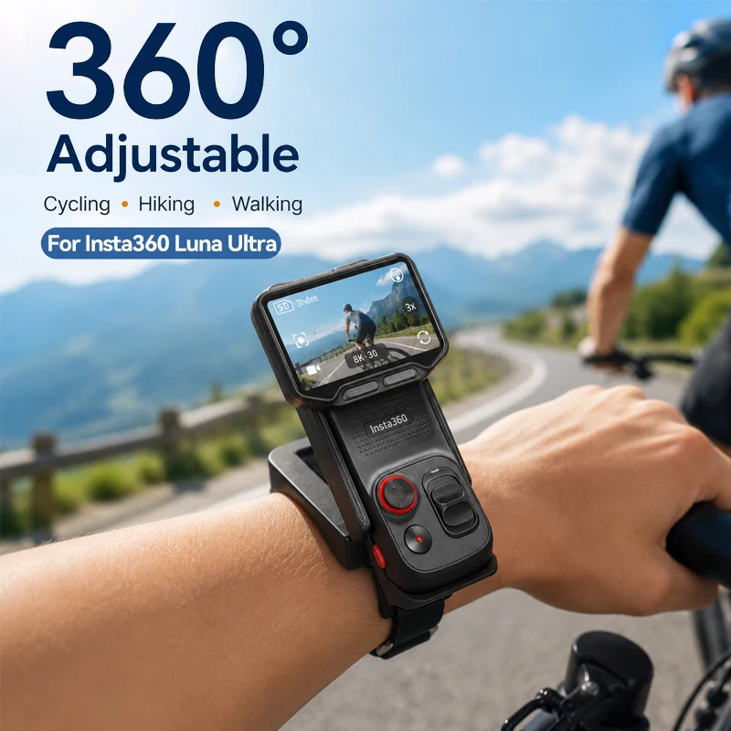 for Insta360 Luna Ultra Wrist Mount Holder Hands Quick Release Adjustable Wristband Bracket Cycling Hiking Vlog Accessory