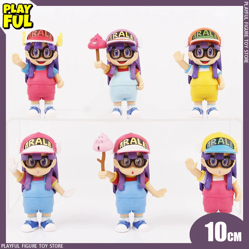 Dr Slump Arale A Set Of Six Different Styles Action Figure Norimaki Arare Lifting Toilet Ornament Figurines Toy Model Kid Gift