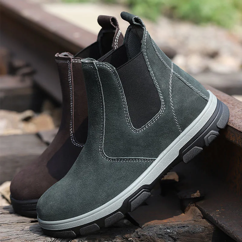Welder Safety Shoes Odor-Free Steel Toe Cap Impact Puncture Slip-Resistant Lightweight Durable Wear-Resistant Construction Sites