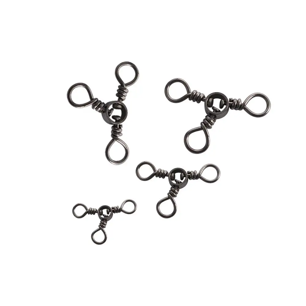 

Gear 25PCS/Pack 3 Way Black Nickle Fishhooks Swivel Hook Three-way Swivel Fishing Connector Fishing Swivels Trigeminal Swivels