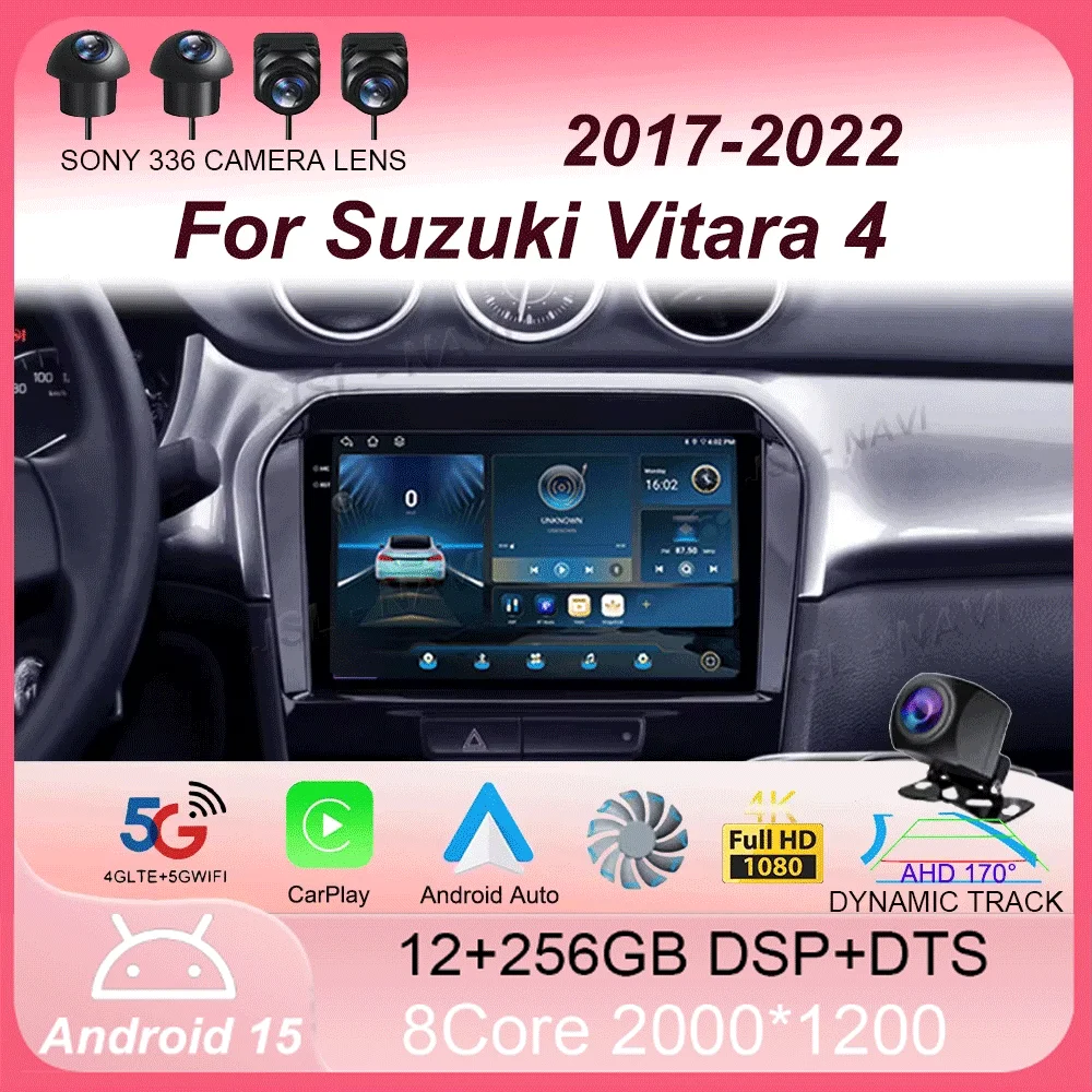 

Android 15 For Suzuki Vitara 4 2017 - 2022 Car Radio Stereo Multimedia Navigation GPS Video Player Wireless Carplay Auto DSP RDS