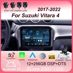 안드로이드 16 스즈키 비타라 4 2017-2022 차량용 라디오 스테레오 멀티미디어 내비게이션 GPS 비디오 플레이어 무선 카플레이 자동 DSP RDS