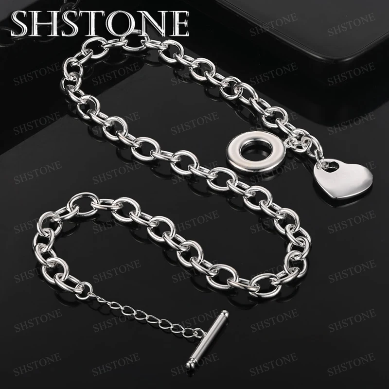

925 sterling silver Necklace Men Simple Jewelry For Women Fashion Charm Party Jewelry Wholesale Romantic Heart-shaped Accessorie