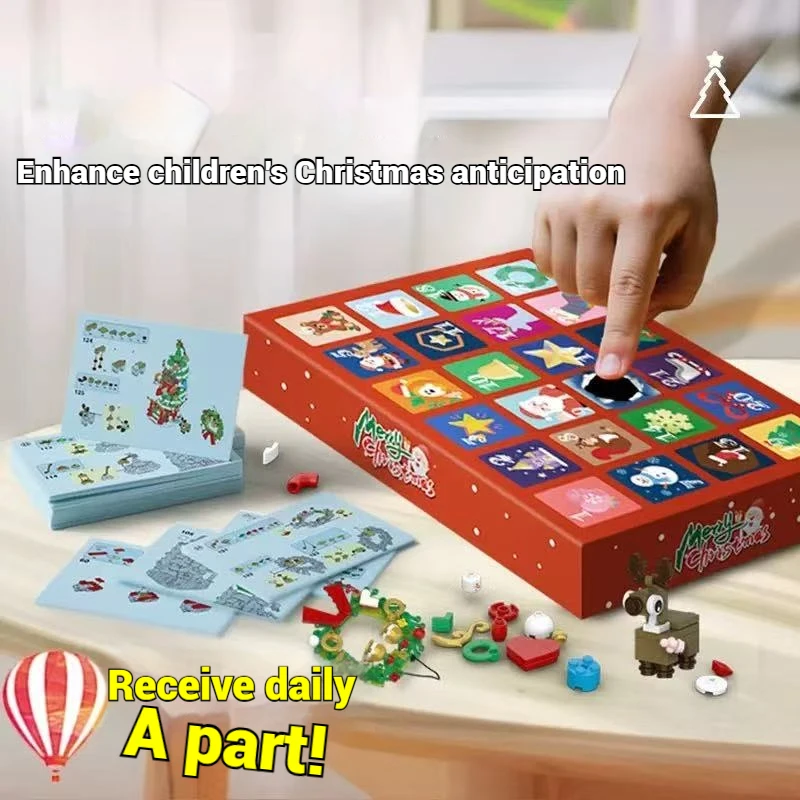 Kit de bloques de construcción de juguete para regalo de Navidad, 820 Uds., conjunto de modelo de alce para casa en el árbol de Navidad, decoraciones navideñas para el hogar para niños