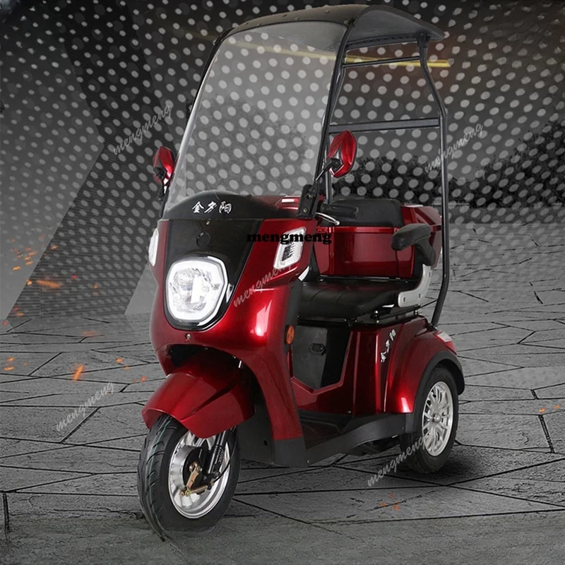 Electric Tricycle for Elderly Commuting and Adult  Use with Rainproof Canopy