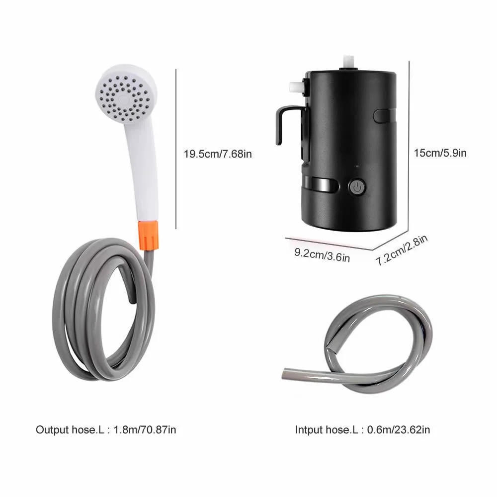 2025 Portable Camping Shower Electric Shower with Battery 4400mAh USB Rechargeable Fast Charging Outdoor Shower System
