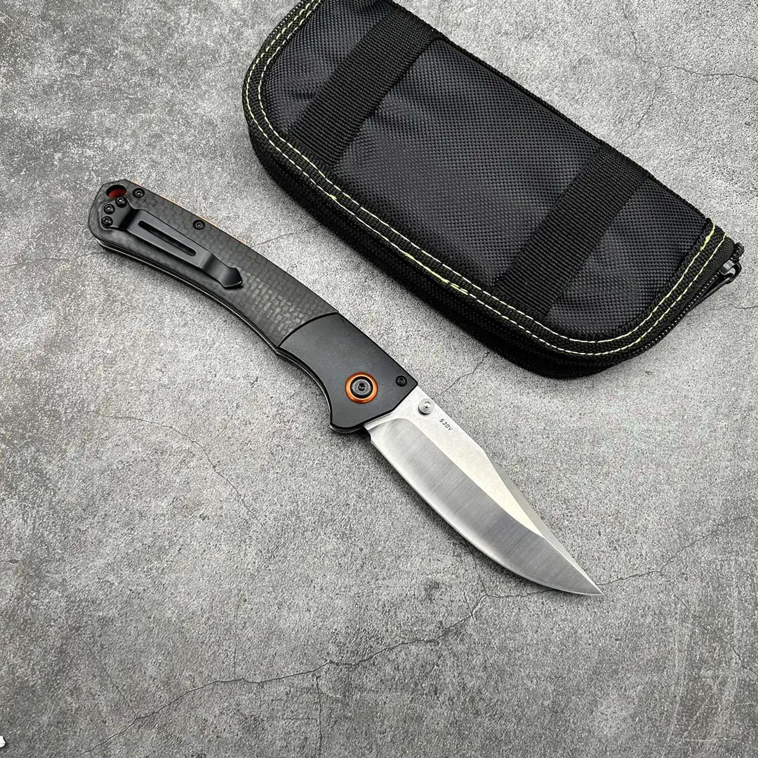 BM 10580 Folding Knife carbon fibre Handle Camping EDC Outdoor Hunting Survivial Portable utility Pocket Hiking Knife