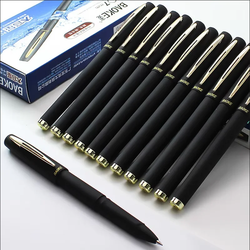 Baoke 0.5/0.7/1.0mm Large Capacity Signature Set Antibacterial Pen Black Carbon Office Neutral Roller Ball Pen Business Refill