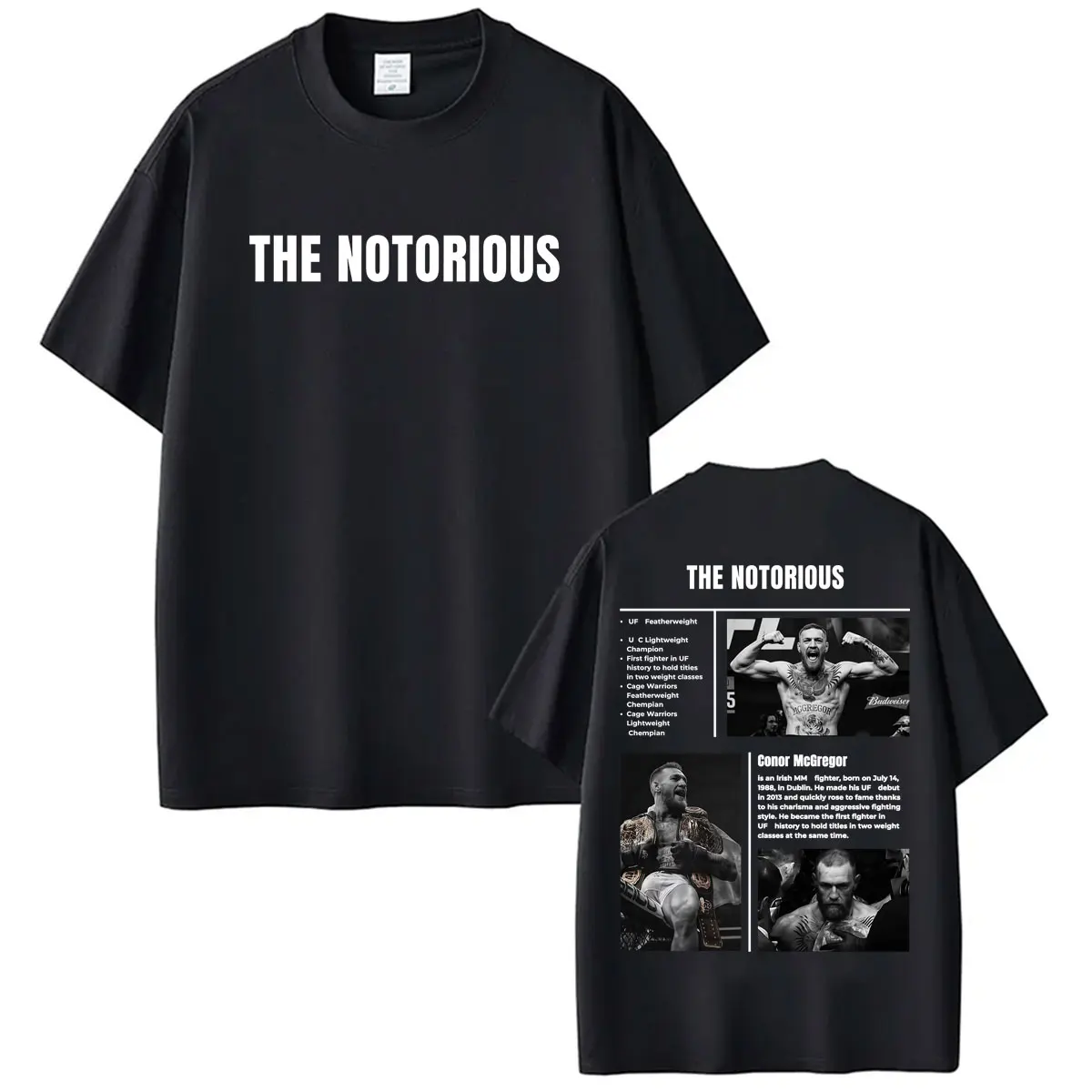 Camiseta limitada The Notorious Conor McGregor para hombre y mujer, camiseta gótica estética de violencia, camisetas de verano con cuello redondo, ropa de calle
