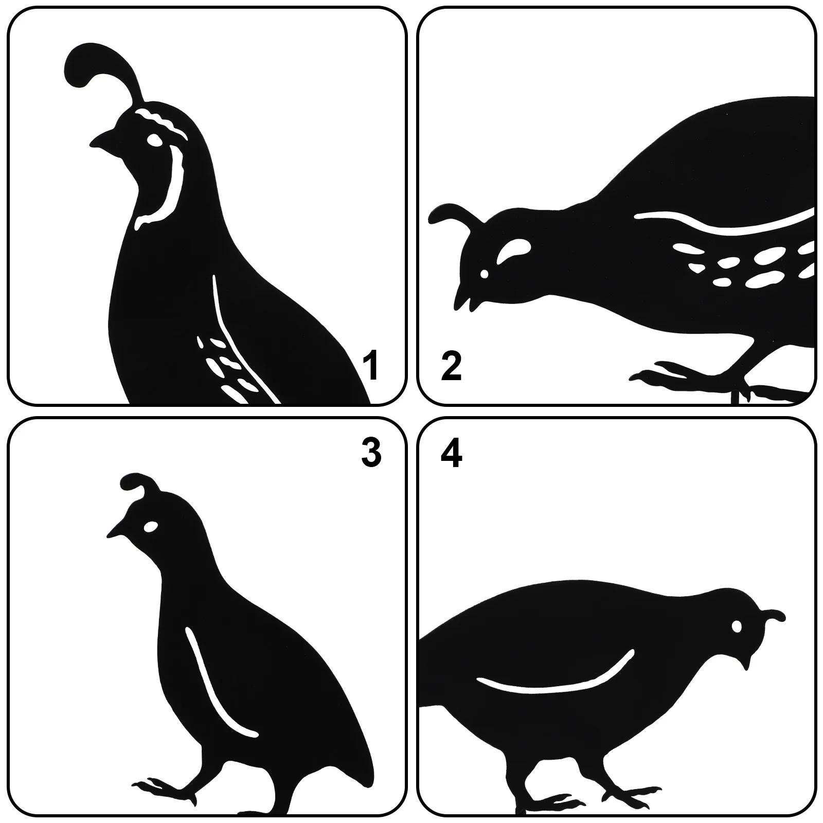 

Metal Quail Yard Decoration Set of 4 Outdoor Garden Ornaments Lawn Statues for Patio Backyard Landscape Metal Animal Decor