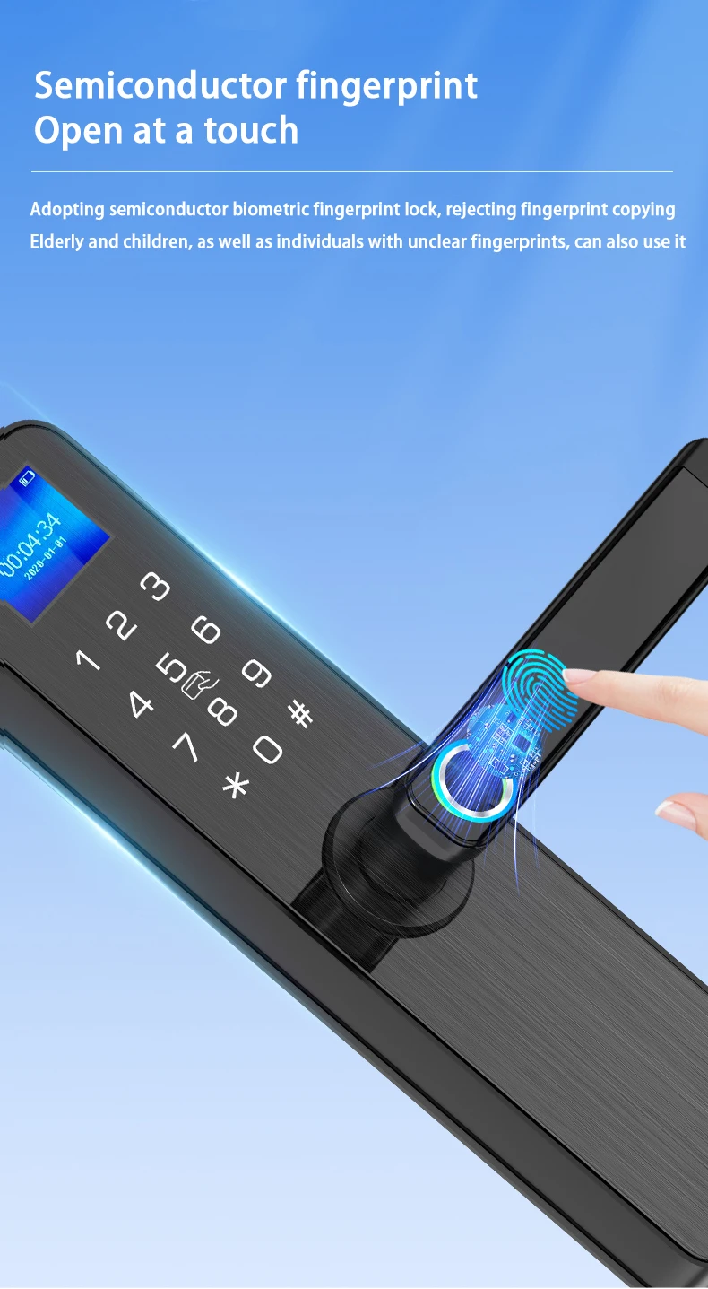 Glomarket App Control Biometric Fingerprint Smart Hotel Lock Electronic Digital Password Cerradura Inteligente Tuya Smart Lock