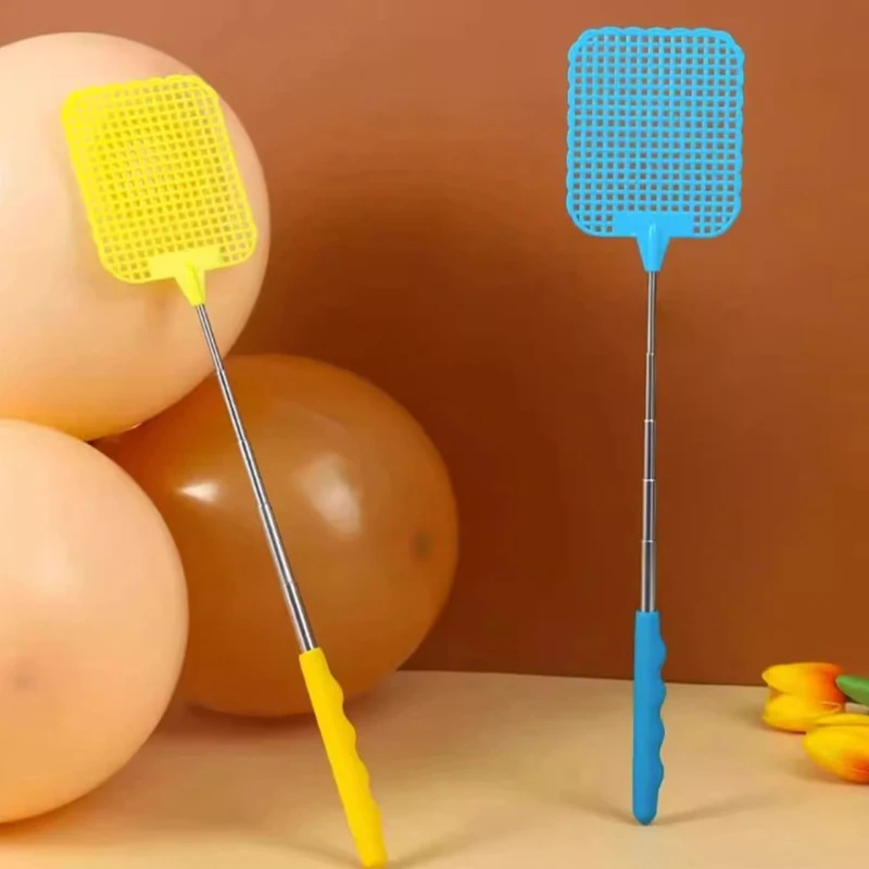 Mini matamoscas retráctil multifuncional para el hogar, matamoscas antideslizante, extensible, para verano