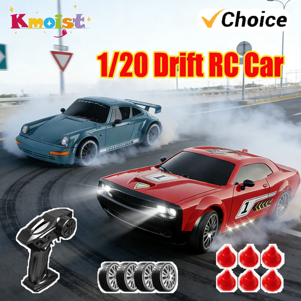 

1/20 RC Drift Car 2.4G Remote Control Racing Vehicle Kids Toy 4WD High Speed Model with LED Lights Toys for Boys Children Gifts