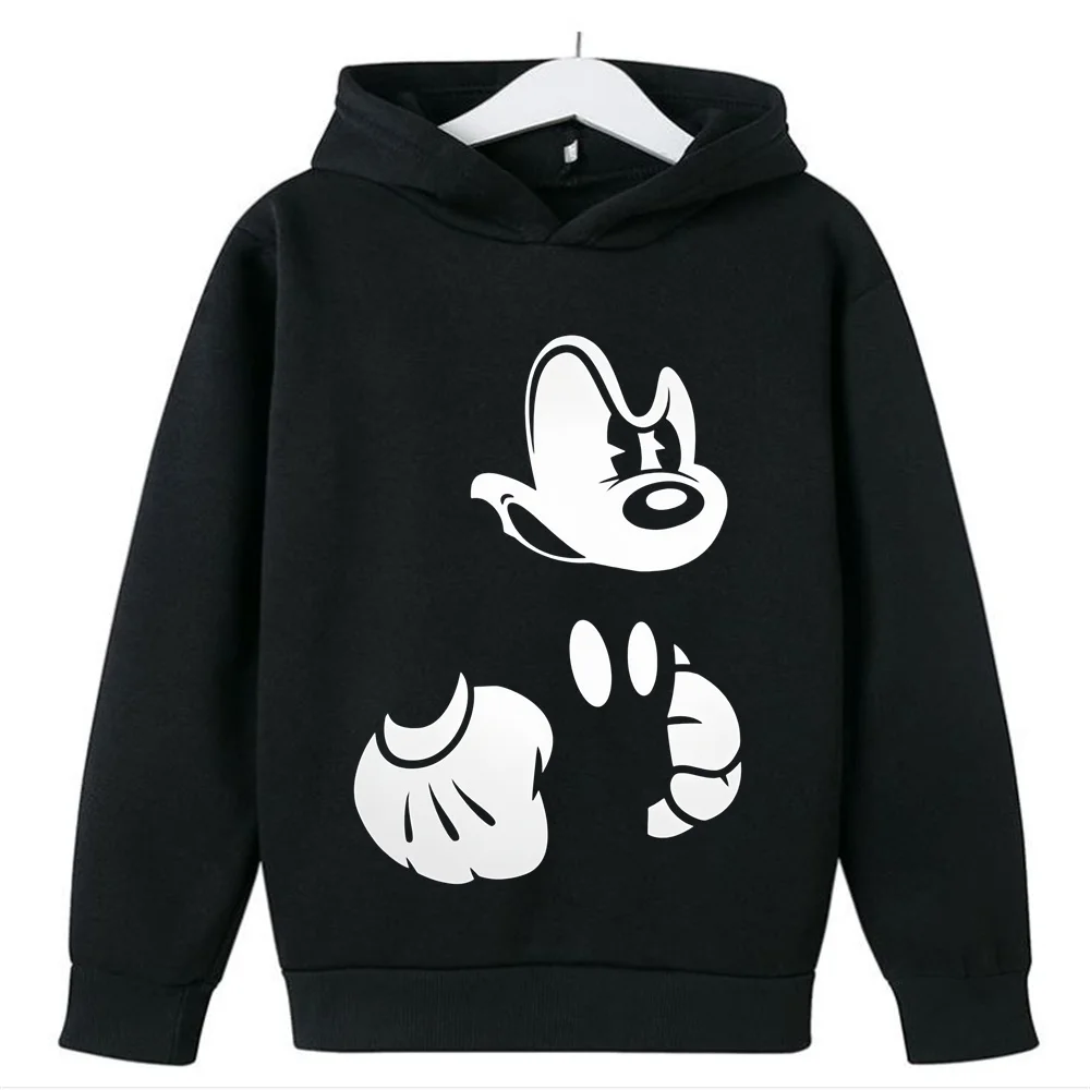 Disney-Hoodies infantis de algodão gola redonda estampado Mickey e Minnie, roupa de bebê, top casual, bonito