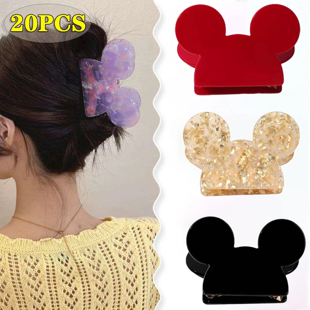 20PCS Cute Delicate Mickey Cartoon Grab Clip Ins The Same Paragraph Pill Head Decoration Shark Clip Cute Hairpin Mori Hairpin