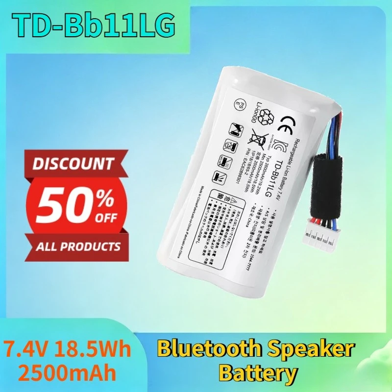 

Newest TD-Bb11LG 7.4V 18.5Wh 2500mAh Battery for LG PK5 EAC63918901 A1240190100 NP7550 PJ9 XBOOM GO P7 Bluetooth Speaker Battery