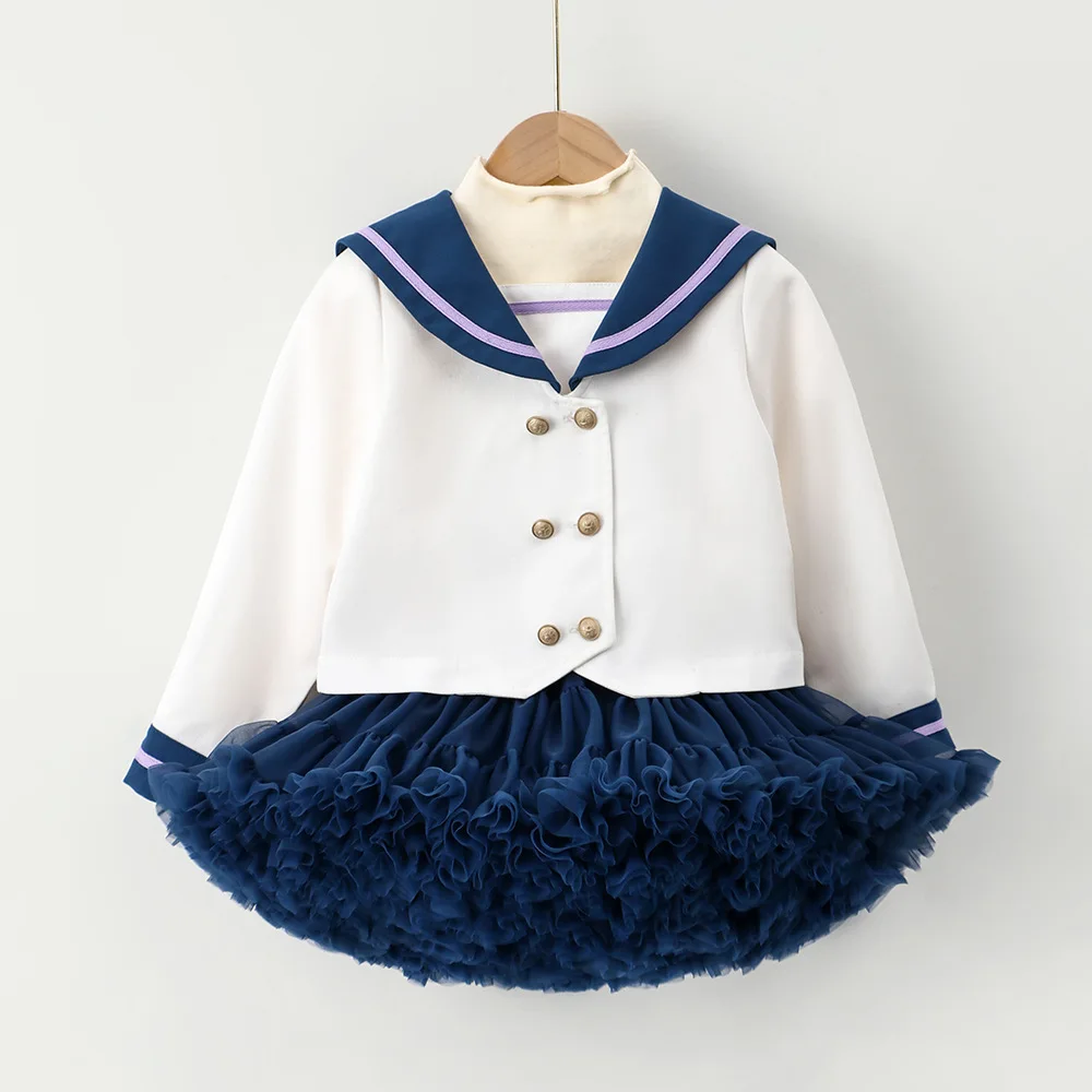 

Girls Summer Casual Korean Style Shirts+Tutu Skirts 2pcs Suits Teenage Leisure Outfit Streetwear Sets Children Clothes S232