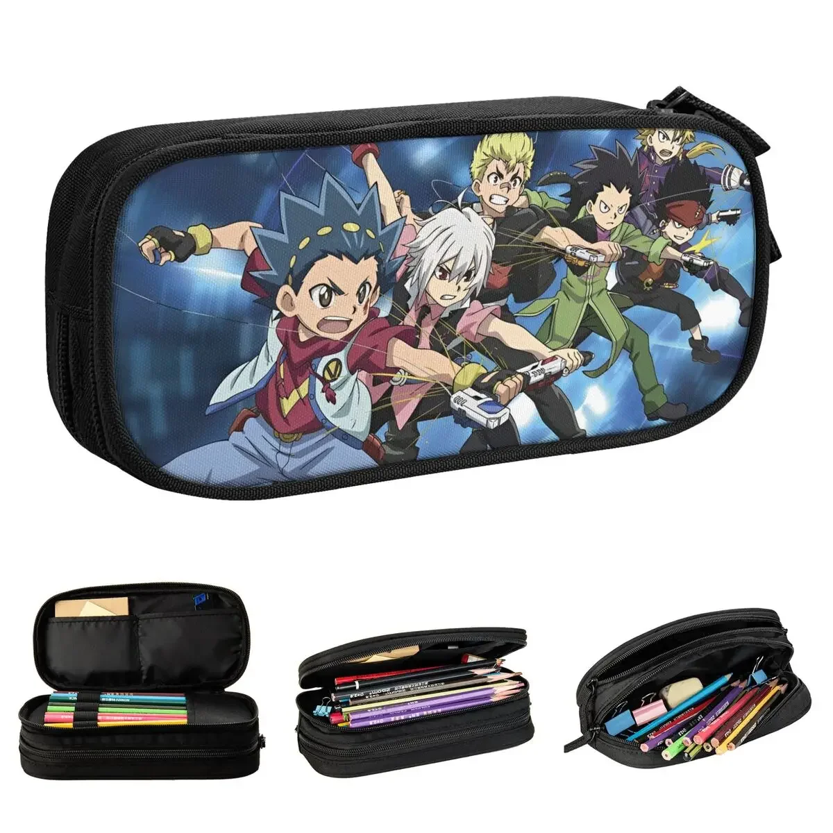 Beyblades Burst Anime Pencil Cases Valt Aoi Pencil Pouch Pen for Student Big Capacity Pencil Bags Office Gifts Stationery